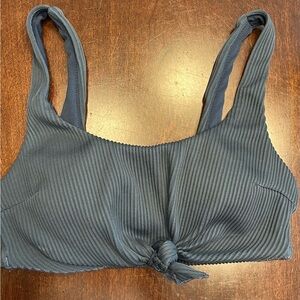 Hollister Navy Blue Ribbed Bikini Top
